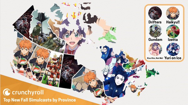 Crunchyroll Releases Map of Most Popular Fall Simulcasts for U.S., Canada -  Interest - Anime News Network