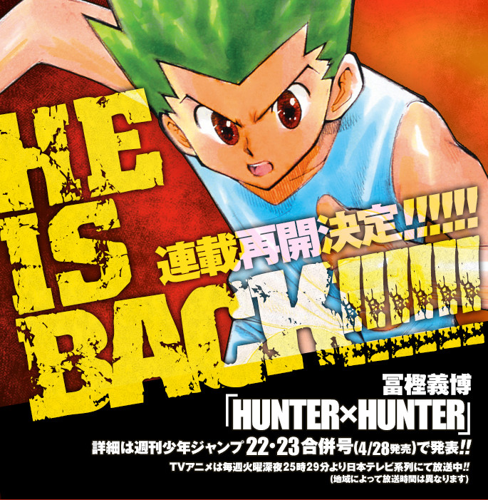 Hunter x Hunter Manga to Resume in June - News - Anime News Network